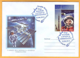 2013 Moldova Moldavie Moldau  Cosmonautics Day  Special Cancellations. Space. Gagarin - Moldavia
