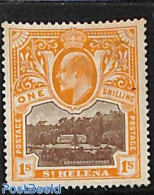 Saint Helena 1903 1sh, Stamp Out Of Set, Without Gum, Unused (hinged) - Isola Di Sant'Elena