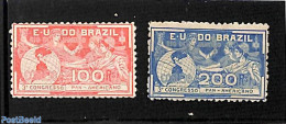 Brazil 1906 Panamerican Congress 2v, Unused (hinged), Various - Maps - Ungebraucht