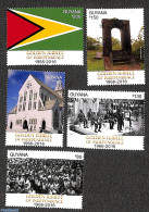 Guyana 2016 50 Years Independence 5v, Mint NH, History - Religion - Flags - Churches, Temples, Mosques, Synagogues - Kirchen U. Kathedralen