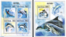 Guinea Bissau 2013 Dolphins 2 S/s, Mint NH, Nature - Sea Mammals - Guinea-Bissau