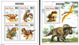 Guinea Bissau 2013 Dinosaurs 2 S/s, Mint NH, Nature - Prehistoric Animals - Préhistoriques