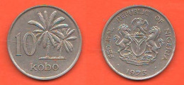 Nigeria 10 Kobo 1973 African States Nickel Coin C 8 - Nigeria