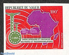 Niger 1967 UAMPT 1v, Imperforated, Mint NH, Science - Various - Telecommunication - Post - Maps - Telecom