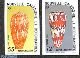 New Caledonia 1985 Shells 2v, Imperforated, Mint NH, Nature - Shells & Crustaceans - Nuevos