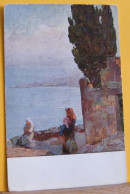 (ART/2) TAORMINA - VIA LE MURA,  HORS DES PORTES - PITTORE E. POLESELLO - NON VIAGGIATA 1920ca - Paintings