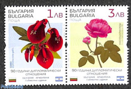 Bulgaria 2021 Flowers 2v ["], Joint Issue Argentina, Mint NH, Nature - Various - Flowers & Plants - Roses - Joint Issues - Neufs