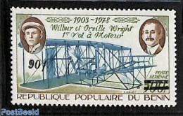 Benin 1985 Overprint 90f On 500f, Mint NH, Transport - Aircraft & Aviation - Unused Stamps