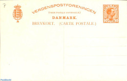 Denmark 1915 Postcard 10o, Coat Of Arms Type II, Unused Postal Stationary - Lettres & Documents