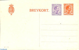 Denmark 1921 Postcard 15o Next To 10o, With Dividing Line, Unused Postal Stationary - Covers & Documents