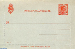 Denmark 1918 Card Letter, 10o, 26-C, Unused Postal Stationary - Storia Postale