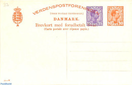 Denmark 1921 Reply Paid Postcard 15+10o/15+10o, Unused Postal Stationary - Briefe U. Dokumente