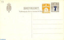 Denmark 1920 Reply Paid Postcard 1o+7o On 3o, Unused Postal Stationary - Lettres & Documents