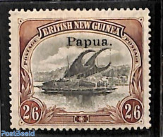 Papua 1907 2/6sh, Stamp Out Of Set, Unused (hinged), Transport - Ships And Boats - Barcos