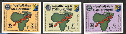 Kuwait 1983 Virus Congress 3v, Imperforated, Mint NH, Health - Various - Health - Maps - Geography