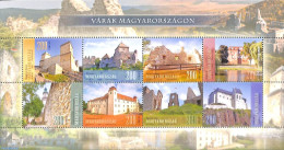 Hungary 2021 Castles 8v M/s, Mint NH, Art - Castles & Fortifications - Unused Stamps