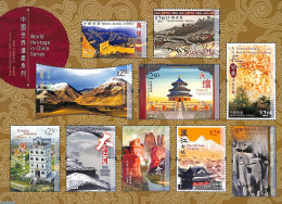 Hong Kong 2021 World Heritage In China 10v M/s, Mint NH, History - World Heritage - Neufs