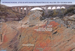 Spain 2021 Rock Art Coa Valley S/s, Mint NH, History - World Heritage - Art - Bridges And Tunnels - Cave Paintings - Unused Stamps