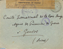 France 1915 Letter To Red Cross Geneva , Postal History, Health - History - Red Cross - World War I - Censored Mail - Brieven En Documenten