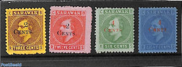 Malaysia 1899 Sarawak, Overprints 4v, Unused (hinged) - Otros & Sin Clasificación