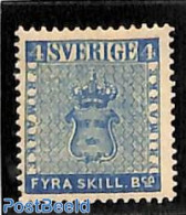 Sweden 1885 4sk, Reprint Of 1885, Perf. 13, Unused Hinged, Unused (hinged) - Ungebraucht