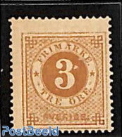 Sweden 1872 3o, Perf. 14, Unused, Unused (hinged) - Nuevos