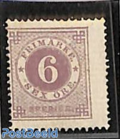 Sweden 1872 6o, Lila, Perf. 14, Unused, Unused (hinged) - Unused Stamps