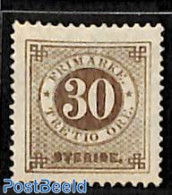 Sweden 1872 30o, Perf. 13, Unused, Regummed, Unused (hinged) - Unused Stamps