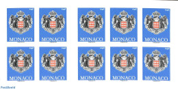 Monaco 2019 Coat Of Arms Foil Booklet With Year 2019, Mint NH, History - Coat Of Arms - Stamp Booklets - Ongebruikt