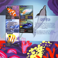 Saint Vincent 2021 Reef Fish 4v M/s, Mint NH, Nature - Fish - Peces