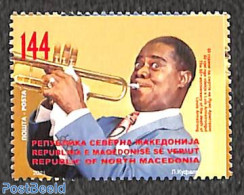 North Macedonia 2021 Louis Armstrong 1v, Mint NH, Performance Art - Jazz Music - Music - Muziek