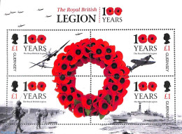 Guernsey 2021 British Legion S/s, Mint NH, History - Transport - Militarism - Aircraft & Aviation - Ships And Boats - Militares