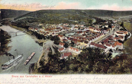 Gruss Aus Carlshafen A.d.Weser Panorama Fluss,Schiffe Gel.1925 - Bad Karlshafen