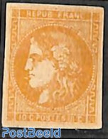 France 1870 10c Yellowbrown, Unused, Unused (hinged) - Neufs