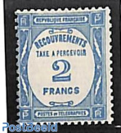 France 1927 2Fr, Stamp Out Of Set, Mint NH - Ungebraucht