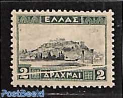 Greece 1927 2dr, White Line From Left To Right 1v, Unused (hinged), Various - Errors, Misprints, Plate Flaws - Neufs