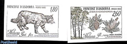 Andorra, French Post 1982 Nature Conservation 2v, Imperforated, Mint NH, Nature - Cat Family - Trees & Forests - Unused Stamps