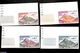 Andorra, French Post 1861 Airmail Definitives 4v, Imperforated, Mint NH, Transport - Aircraft & Aviation - Nuevos