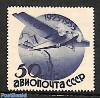 Russia, Soviet Union 1934 50k, Perf. 14, Without WM, Stamp Out Of Set, Unused (hinged), Transport - Various - Aircraft.. - Neufs