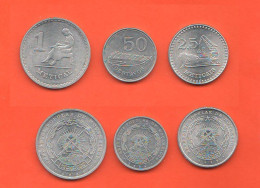 Mozambique 50 Centavos + 1 + 2,5 Meticas Anni '80 African States Aluminum Coin C 8 - Mosambik