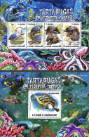 Sao Tome/Principe 2015 Turtles 2 S/s, Mint NH, Nature - Reptiles - Turtles - São Tomé Und Príncipe