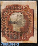 Portugal 1856 5R Yellowbrown, Used, Used Stamps - Oblitérés