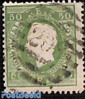 Portugal 1871 50R Green, Perf. 12.5, Used, Used Stamps - Used Stamps