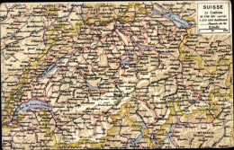 Landkarten CPA Schweiz, Kantone, Seen, Relief - Andere & Zonder Classificatie