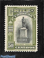 Chile 1910 50c, Stamp Out Of Set, Unused (hinged), Art - Sculpture - Escultura