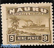 Nauru 1924 9d, Stamp Out Of Set, Unused (hinged), Transport - Ships And Boats - Bateaux