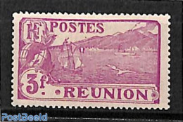 Reunion 1922 3fr, Stamp Out Of Set, Unused (hinged), Nature - Transport - Birds - Ships And Boats - Ships