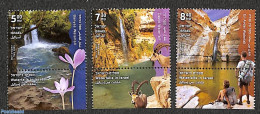 Israel 2021 Waterfalls 3v, Mint NH, Nature - Various - Animals (others & Mixed) - Flowers & Plants - Water, Dams & Fal.. - Neufs