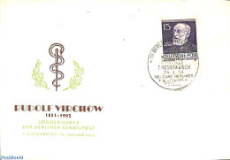 Germany, Berlin 1953 Rudolf Virchow 1v, FDC, First Day Cover, Health - Health - Otros & Sin Clasificación