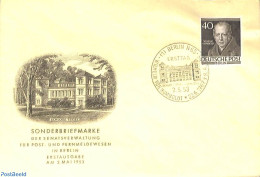 Germany, Berlin 1953 W. Von Humboldt 1v, FDC, First Day Cover, History - Politicians - Andere & Zonder Classificatie